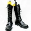 NewCosplay Punk Rock Zipper Black Boots Shoes Custom-Made