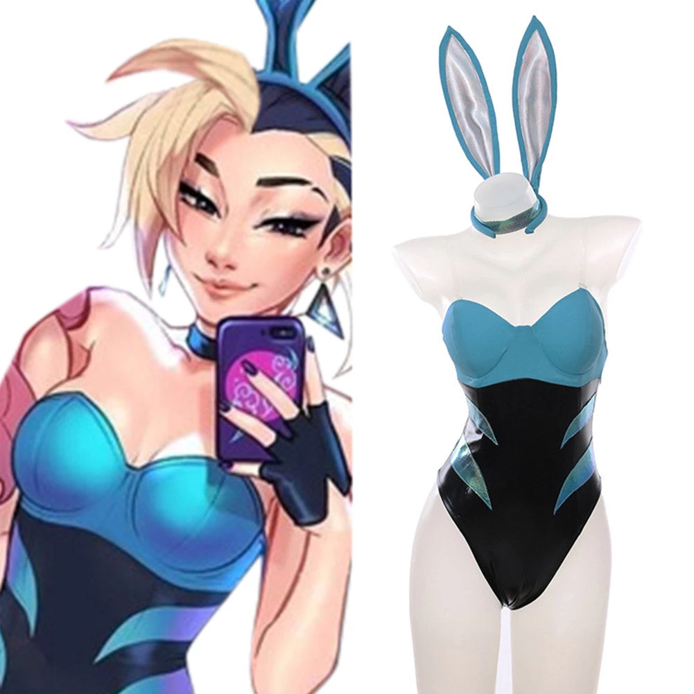 NewCosplay League Of Legends LOL KDA Groups Akali The Rogue Assassin Bunny Girl Jumpsuit Outfits Halloween Carnival Suit Cosplay Costume New Arrivals 3 NewCosplay League Of Legends LOL KDA Groups Akali The Rogue Assassin Bunny Girl Jumpsuit Outfits Halloween Carnival Suit Cosplay Costume New Arrivals