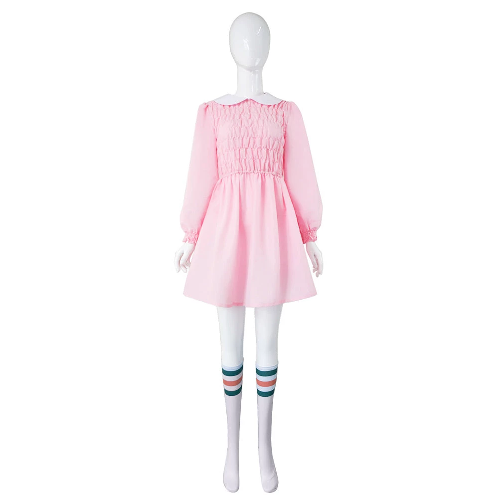 Cossky New Arrivals Stranger Things Season 1 Eleven/11 Cosplay Costume Dress Outfits Halloween Carnival Suit 4 Cossky New Arrivals Stranger Things Season 1 Eleven/11 Cosplay Costume Dress Outfits Halloween Carnival Suit