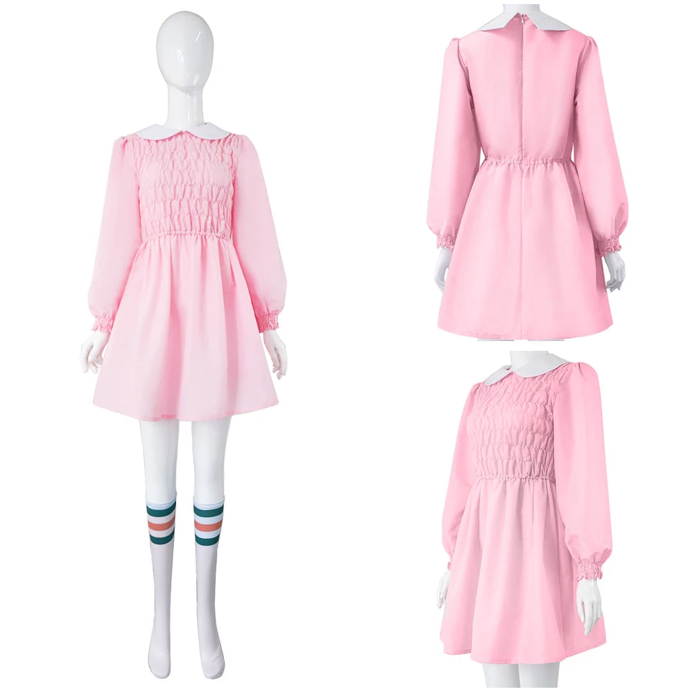 Cossky New Arrivals Stranger Things Season 1 Eleven/11 Cosplay Costume Dress Outfits Halloween Carnival Suit 10 Cossky New Arrivals Stranger Things Season 1 Eleven/11 Cosplay Costume Dress Outfits Halloween Carnival Suit