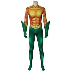 INSWEAR Aquaman Arthur Curry Cosplay Costume Jumpsuit Gloves Outfits Halloween Carnival Suit New Arrivals