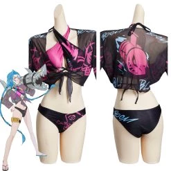 League Of Legends LoL Jinx Original Designers Top And Shorts Swimming Suit - Cossky® New Arrivals