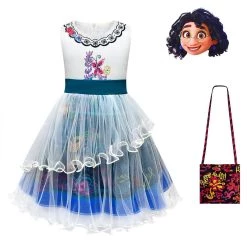 INSWEAR Kids Girls Encanto Mirabel Madrigal Tutu Summer Sleeveless Dress