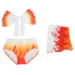 NewCosplay Demon Slayer Rengoku Kyoujurou Original Designers Swimwear Cosplay Costume Summer Swimsuit
