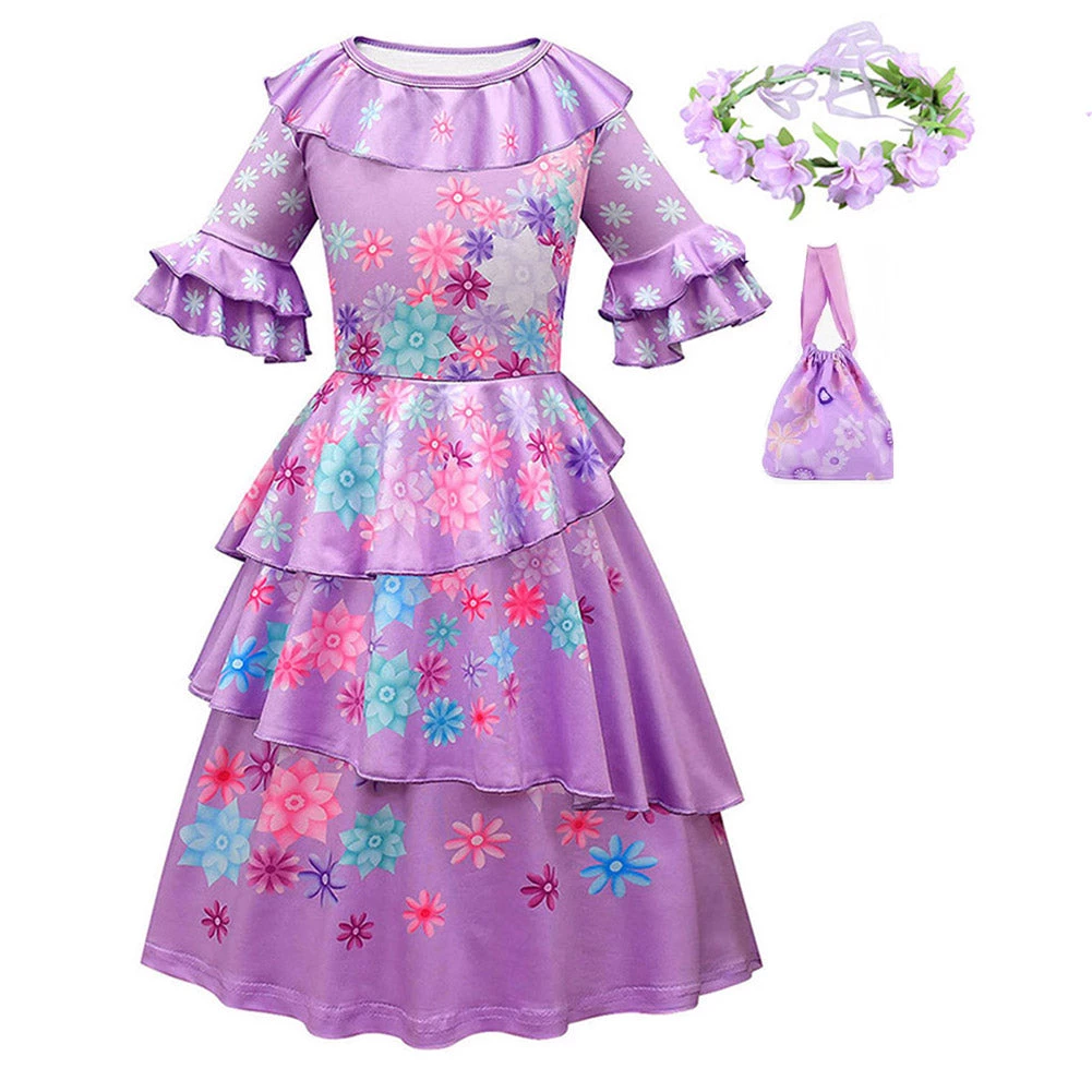 NewCosplay Kids Girls Encanto Isabela Cosplay Costume Dress Bag Headband Outfits New Arrivals 3 NewCosplay Kids Girls Encanto Isabela Cosplay Costume Dress Bag Headband Outfits New Arrivals