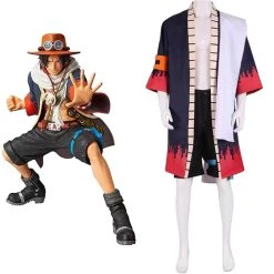 NewCossky New Arrivals One Piece Portgas·D· Ace Cosplay Costume Outfits Halloween Carnival Suit