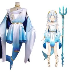 NewCosplay New Arrivals Vtuber Gawr Gura Cosplay Costume Outfits Halloween Carnival Suit