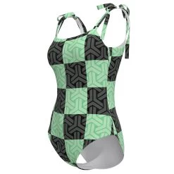 NewCosplay New Arrivals Demon Slayer Kamado Tanjirou Cosplay Costume Jumpsuit Swimsuit Outfits Halloween Carnival Suit