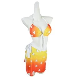Fansholiday Demon Slayer Agatsuma Zenitsu Original Designers Swimwear Cosplay Costume Summer Swimsuit New Arrivals