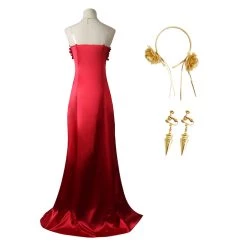 NewCosplay SPY×FAMILY Yor Forger Cosplay Costume Red Dress Accessories Outfits Halloween Carnival Suit