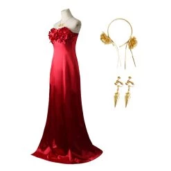 NewCosplay SPY×FAMILY Yor Forger Cosplay Costume Red Dress Accessories Outfits Halloween Carnival Suit