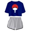 INSWEAR New Arrivals Women Naruto Crop Top Sets Uchiha Sasuke Cosplay Short Sleeve T-shirt Shorts 2 Pieces Sets Casual Clothes 1 INSWEAR New Arrivals Women Naruto Crop Top Sets Uchiha Sasuke Cosplay Short Sleeve T-shirt Shorts 2 Pieces Sets Casual Clothes