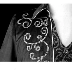 NewCosplay Adult Punk Retro Prince Cosplay Tuxedo Costume Long Trench Coat Party Uniform Jacket