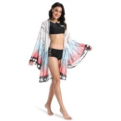 NewCosplay New Arrivals Anime Demon Slayer Kochou Shinobu Bikini Beach Swimsuit Set Anime Cosplay Costume