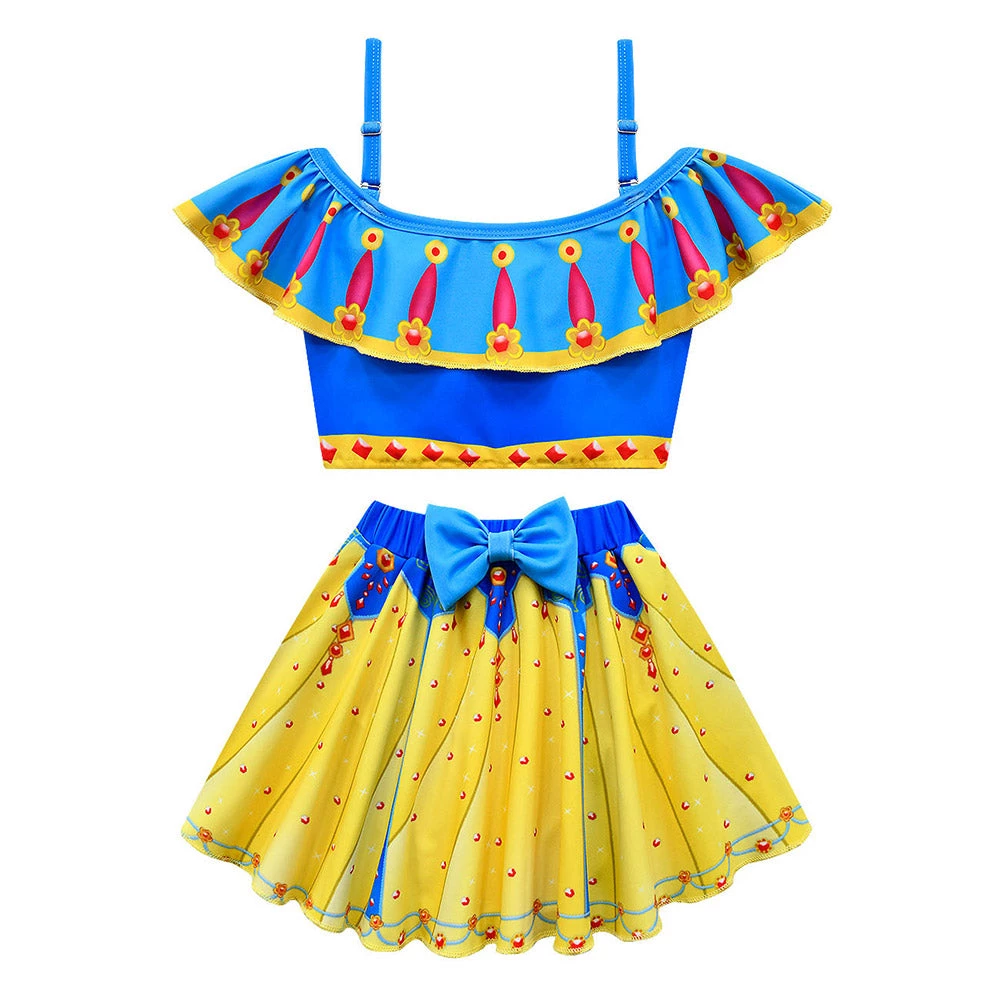 NewCosplay Kids Girls Snow White Cosplay Costume Two-Piece Swimwear Outfits 3 NewCosplay Kids Girls Snow White Cosplay Costume Two-Piece Swimwear Outfits