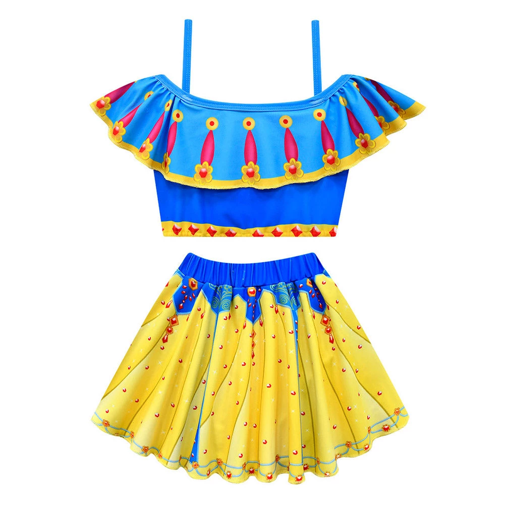 NewCosplay Kids Girls Snow White Cosplay Costume Two-Piece Swimwear Outfits 4 NewCosplay Kids Girls Snow White Cosplay Costume Two-Piece Swimwear Outfits