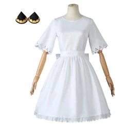 CosplaySky New Arrivals Kids Girls Spy Family Anya Forger Cosplay Costume White Dress Headband Outfits