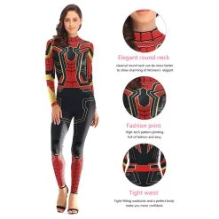 NewCosplay Iron Spider-Man Women Jumpsuit Outfits Halloween Carnival Suit Cosplay Costume New Arrivals