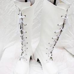 NewCosplay Sweet Classical White High-heeled Boots Custom Made New Arrivals