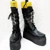 NewCosplay Punk Heavy-bottomed Black Buckle Boots Custom-Made New Arrivals