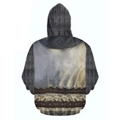 New Cosplaysky New Arrivals Men’s Medieval Armor Hoodie Knights Templar Pullover Sweatshirt Retro Long Sleeve Crusader Cross Printed Tops