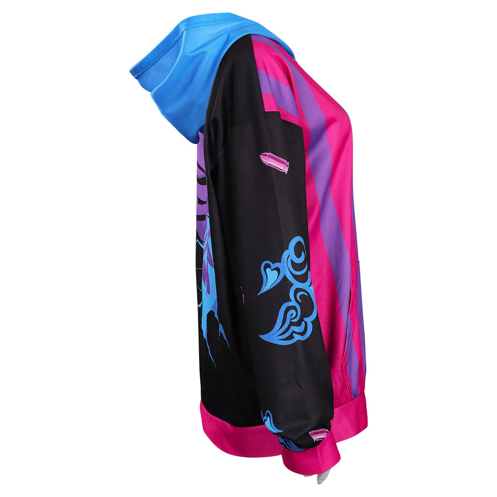 NewCosplay New Arrivals Arcane: League Of Legends Jinx LOL Hoodie Hooded Sweatshirt Cosplay Costume 8 NewCosplay New Arrivals Arcane: League Of Legends Jinx LOL Hoodie Hooded Sweatshirt Cosplay Costume