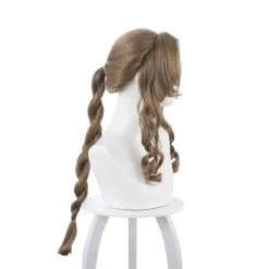NewCosplay Final Fantasy VII Remake Aerith Aeris Gainsborough Dark Brown Long Wig Cosplay Wig