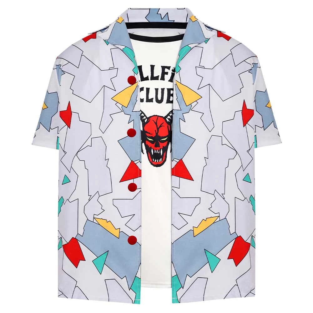 INSWEAR Kids Children Stranger Things 4 Dustin Henderson Cosplay Costume T-shirt Short Sleeve Shirt Set 3 INSWEAR Kids Children Stranger Things 4 Dustin Henderson Cosplay Costume T-shirt Short Sleeve Shirt Set