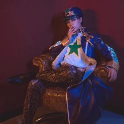 NewCosplay JoJo's Bizarre Adventure: Stone Ocean Kujo Jotaro Pants Coat Outfits Halloween Carnival Suit Cosplay Costume