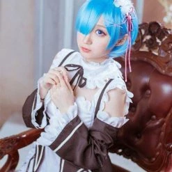 NewCosplay Re:Zero Life In A Different World From Zero Rem Costume+Shoes+ Wigs New Arrivals