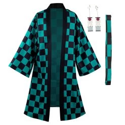 NewCosplay Demon Slayer Kamado Tanjirou Halloween Carnival Suit With Earrings Belt Cosplay Costume 15 NewCosplay Demon Slayer Kamado Tanjirou Halloween Carnival Suit With Earrings Belt Cosplay Costume