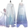 NewCosplay Frozen 2 Elsa Ahtohallan Cave Queen White Gown Cosplay Costume New Arrivals