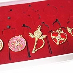 NewCosplay New Arrivals Sailor Moon Cosplay Keychain Pendant Necklace Collection Sets 14Pcs Cosplay Accessories