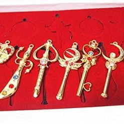 NewCosplay New Arrivals Sailor Moon Cosplay Keychain Pendant Necklace Collection Sets 14Pcs Cosplay Accessories