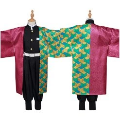 NewCosplay Demon Slayer: Kimetsu No Yaiba Tomioka Giyuu Kids Children Costume Halloween Cosplay Costume New Arrivals