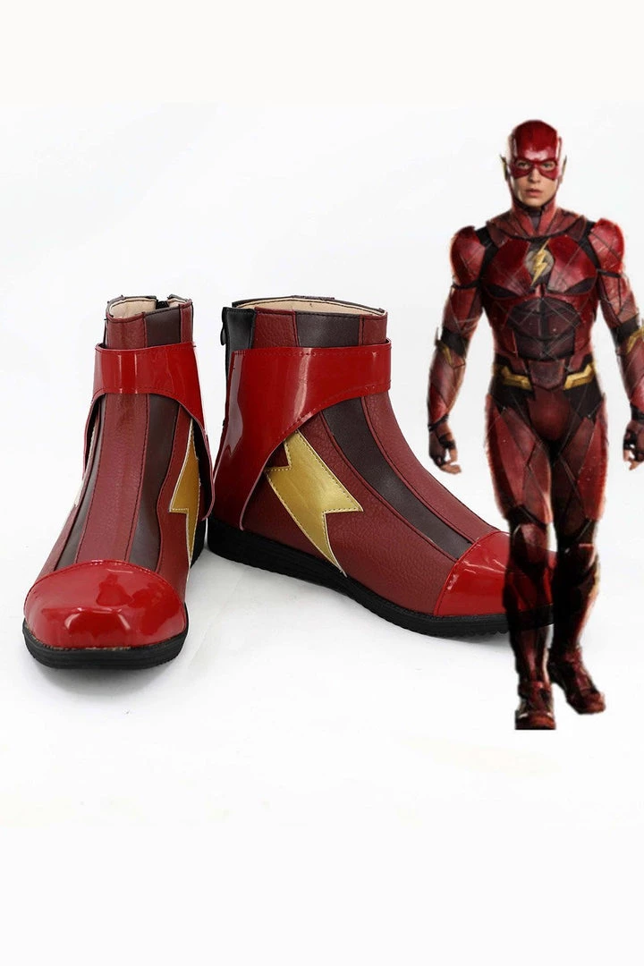 NewCosplay Justice League 2017 Movie Barry Allen Flash Boots Cosplay Shoes 6 NewCosplay Justice League 2017 Movie Barry Allen Flash Boots Cosplay Shoes