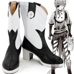 NewCosplay Black Butler Ciel Phantomhive Boots Cosplay Shoes