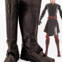 NewCosplay Star Wars Anakin Skywalker Brown Boots Cosplay Shoes