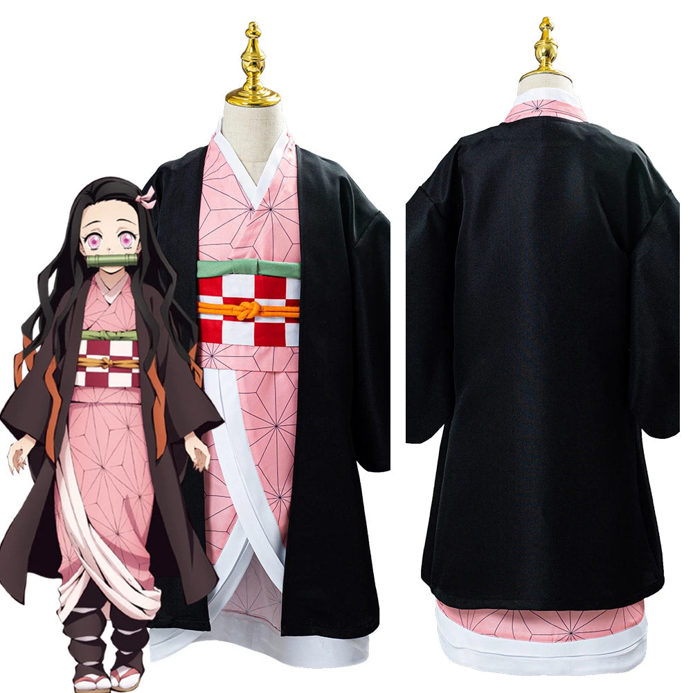 NewCosplay Kids Children Demon Slayer Kimetsu No Yaiba Kamado Nezuko Uniform Outfit Anime Cosplay Costume 3 NewCosplay Kids Children Demon Slayer Kimetsu No Yaiba Kamado Nezuko Uniform Outfit Anime Cosplay Costume