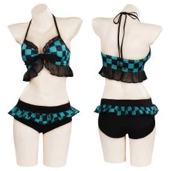 NewCosplay Anime Demon Slayer Kamado Tanjirou Swimwear Outfits Halloween Carnival Suit Cosplay Costume