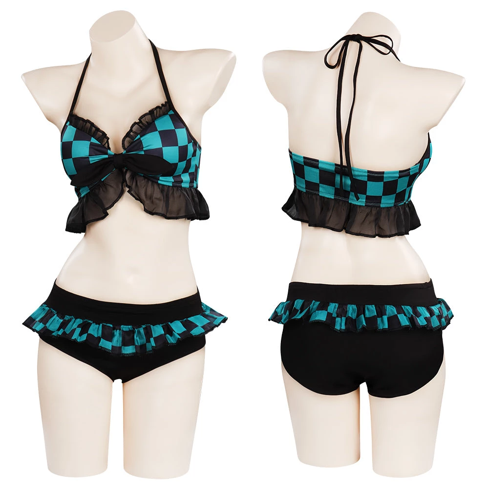 NewCosplay Anime Demon Slayer Kamado Tanjirou Swimwear Outfits Halloween Carnival Suit Cosplay Costume 3 NewCosplay Anime Demon Slayer Kamado Tanjirou Swimwear Outfits Halloween Carnival Suit Cosplay Costume