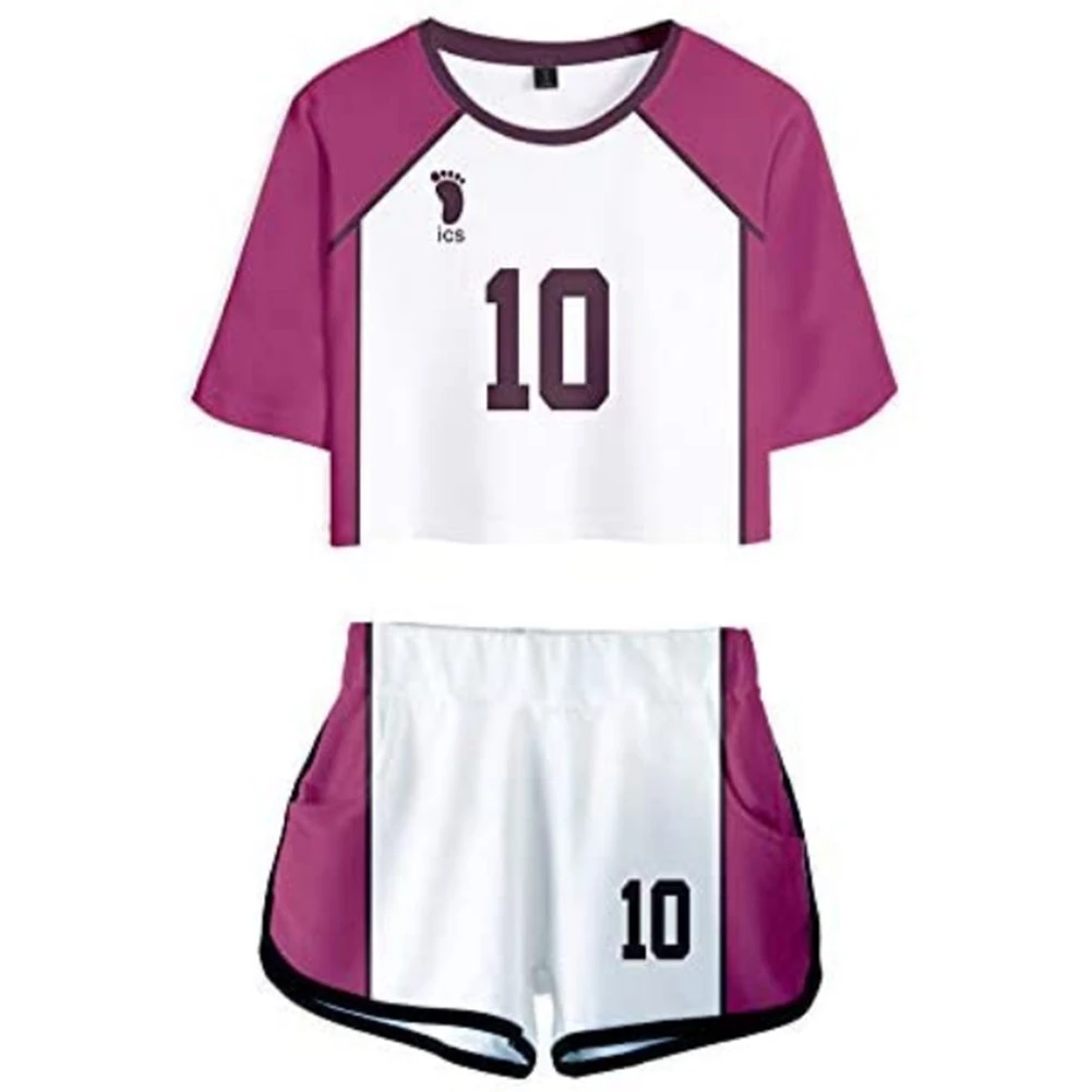 NewCosplay New Arrivals Haikyuu Jersey Sportswear Crop Top Shorts Two Piece Uniform Sets Cosplay Costume 3 NewCosplay New Arrivals Haikyuu Jersey Sportswear Crop Top Shorts Two Piece Uniform Sets Cosplay Costume