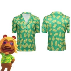 NewCosplay Game Animal Crossing Cosplay Adult T Shirt Bud Cosplay Hawaiian Short Sleeve Shirts Costume Halloween Carnival Costume