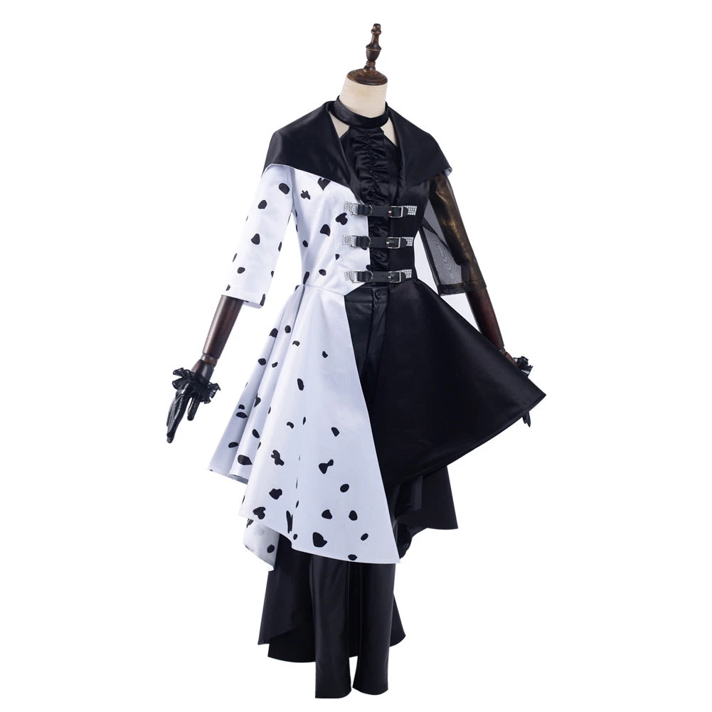 NewCosplay Cruella 2021 Movie Cruella Dress Outfits Halloween Carnival Suit Cosplay Costume 7 NewCosplay Cruella 2021 Movie Cruella Dress Outfits Halloween Carnival Suit Cosplay Costume