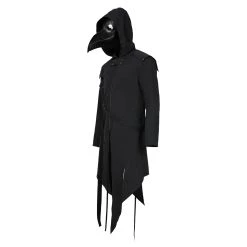 NewCosplay Plague Doctor Men Steampunk Gothic Hooded Jacket Coats Halloween Carnival Suit Cosplay Costume