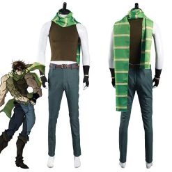 NewCosplay JoJo‘s Bizarre Adventure Part 2: Battle Tendency Joseph Joestar Cosplay Costume Pants Vest Outfits Halloween Carnival Suit