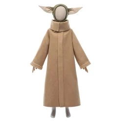 NewCosplay The Mandalorian Season 2-Baby Yoda Grogu Coat Headgear Cosplay Costume For Kids