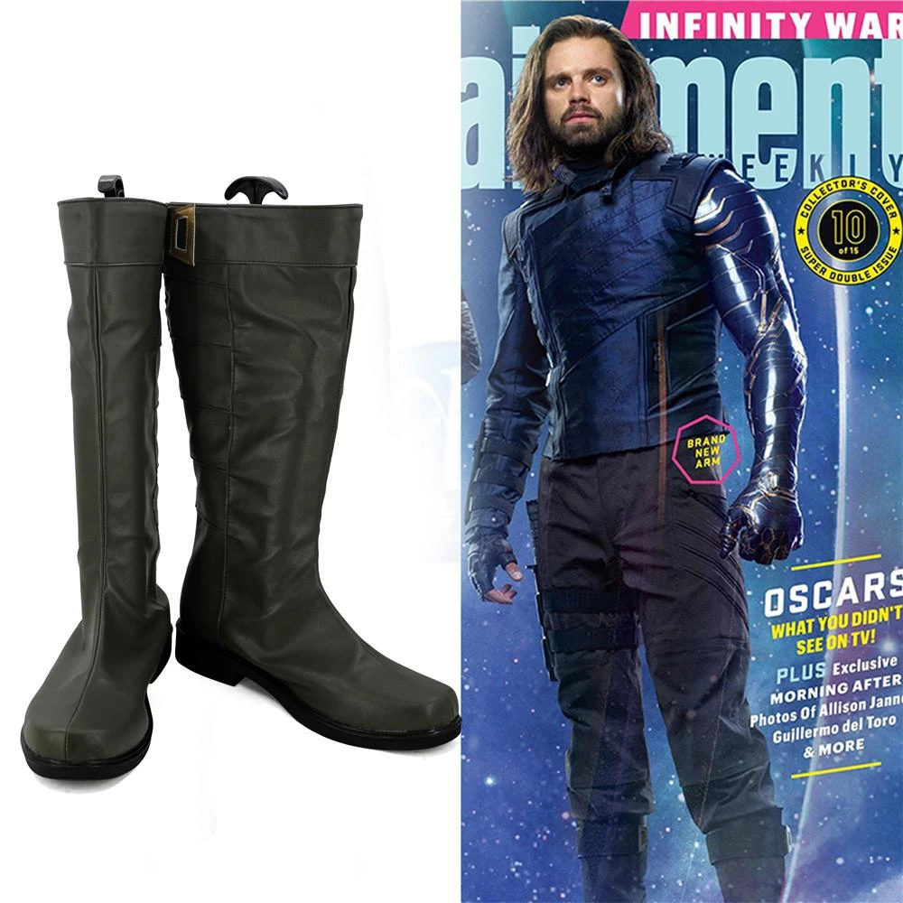 CosplaySky New Arrivals Avengers 3 Infinity War Winter Soldier Bucky Barnes Cosplay Shoes Boots 4 CosplaySky New Arrivals Avengers 3 Infinity War Winter Soldier Bucky Barnes Cosplay Shoes Boots