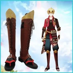 NewCosplay New Arrivals Genshin Impact Thoma Cosplay Shoes Boots Halloween Costumes Accessory Custom Made