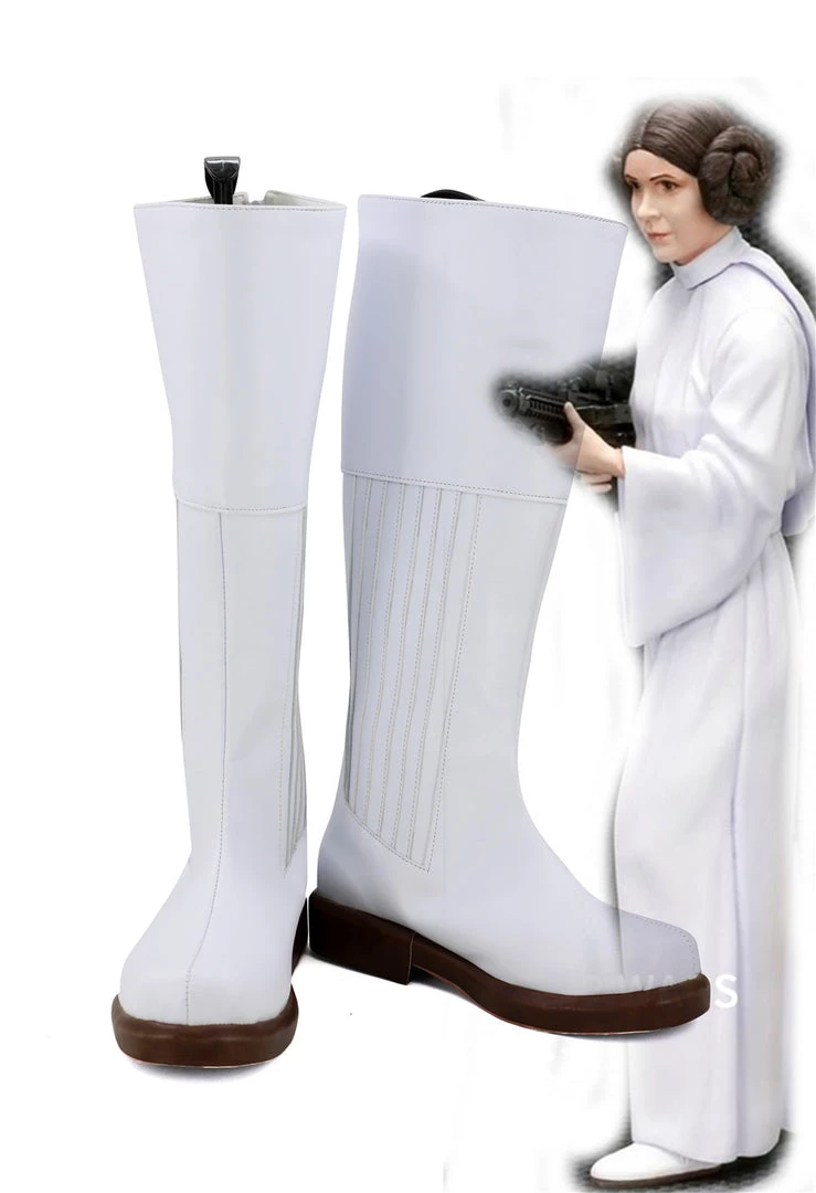 New Cosplaysky New Arrivals Star Wars Pricess Leia Cosplay Shoes Boots White 3 New Cosplaysky New Arrivals Star Wars Pricess Leia Cosplay Shoes Boots White